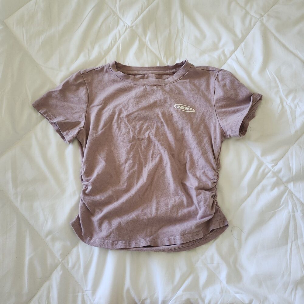 Dazy Purple Ruched Baby Tee Size S